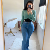 Stone Bell bottoms Jeans