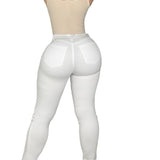 Curvy fit White mid rise jeans