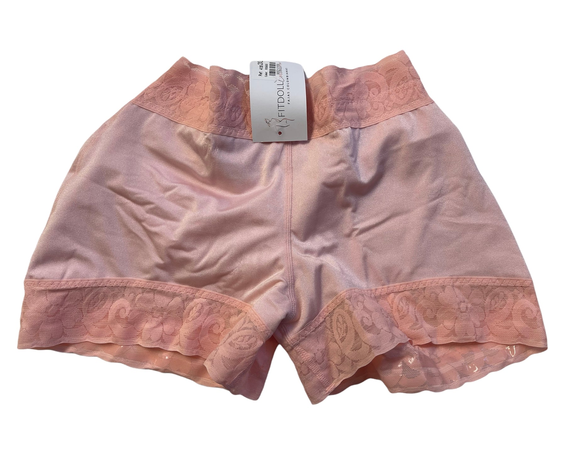 Fajas Colombianas Pink Printed Shorts And Corset High Compression