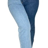 High rise 2 color Stretchy Jeans
