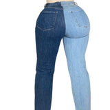 High rise 2 color Stretchy Jeans