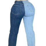 High rise 2 color Stretchy Jeans